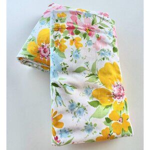 Vintage 70s sheet, flat OR fitted, cabbage roses, pastel flowers, full size bed